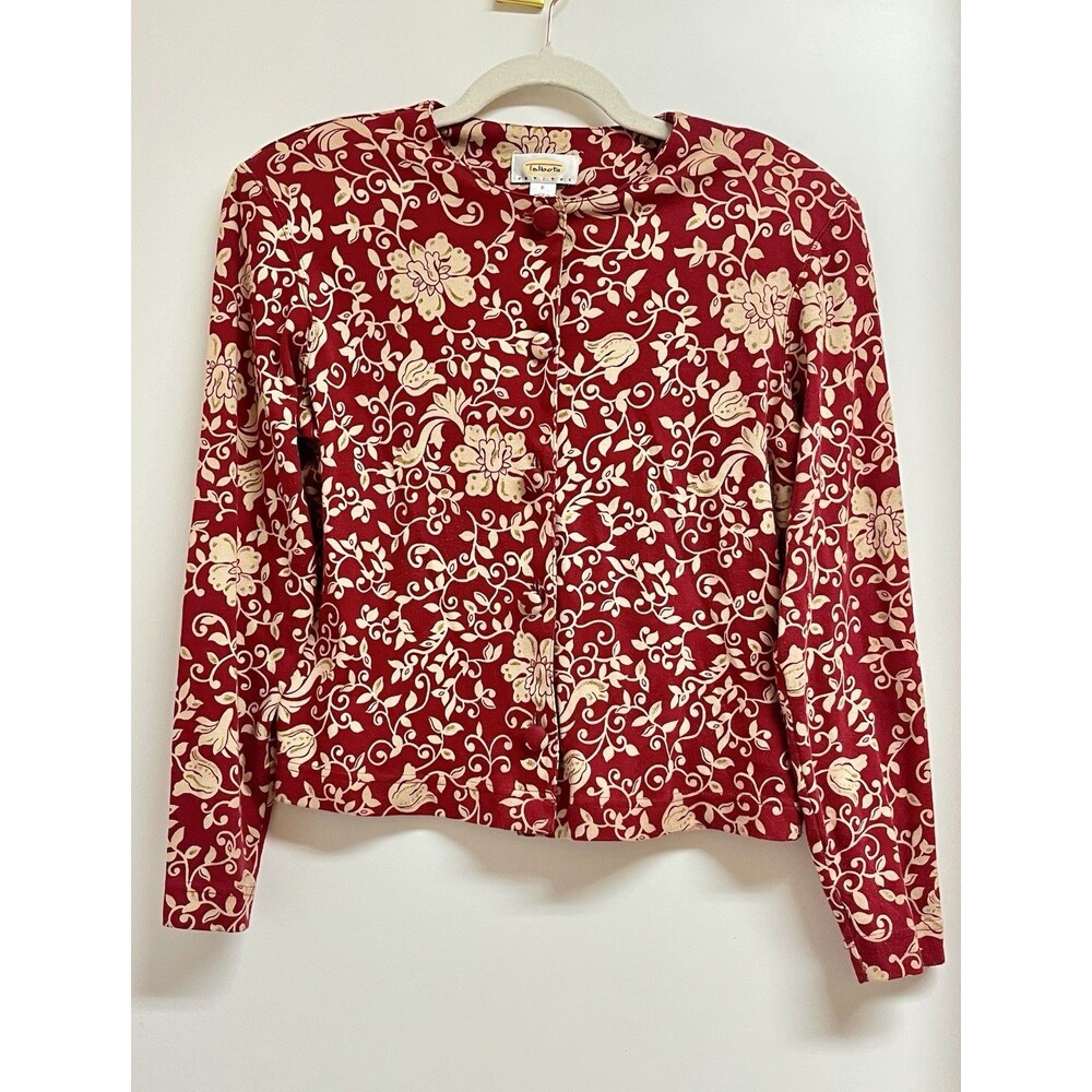 Vintage Talbots Petite Jacket Size P Cotton Paisley Button Up Boho Western